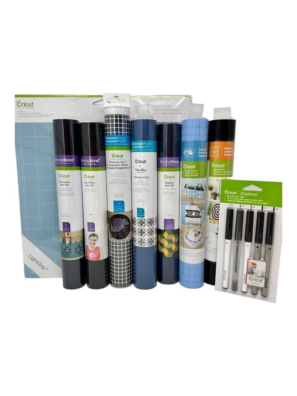 Cricut Lot Vinyl Stencil Mat Pen Set Iron On Sport Flex Bundle Gift Set Blue - Picture 8 of 8